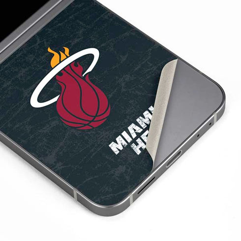 NBA Miami Heat Black Partial Logo Galaxy Z Flip6 Skin